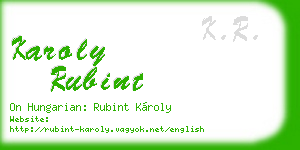 karoly rubint business card